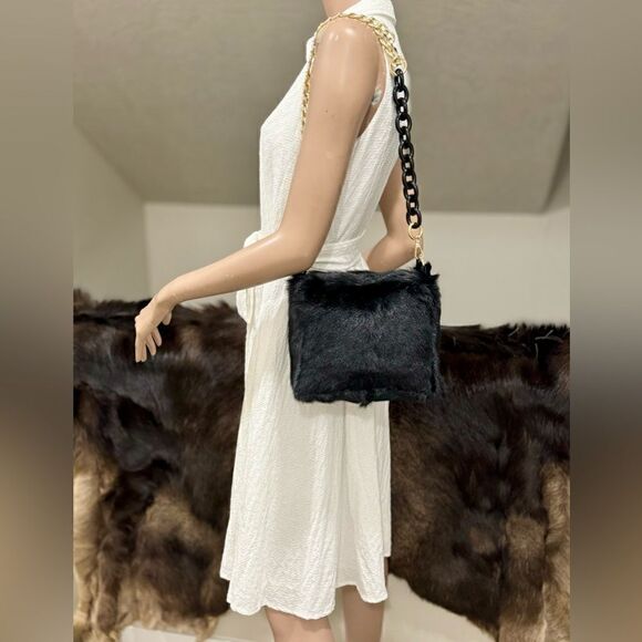 Handmade Genuine Goat Hair-on Hide Wristlet/Shoulder Bag/ Crossbody - Picture 2 of 16